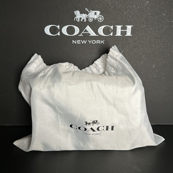 Coach Green Leather Turnlock Crossbody Chain Gunmetal Purse Handbag Feather Star - Picture 10 of 10